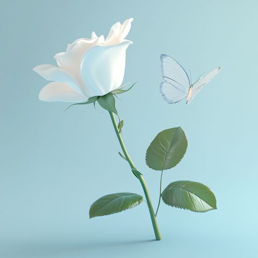 La Rose blanche et le Papillon