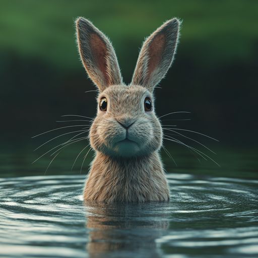 Le Lapin tombé dans des lacs