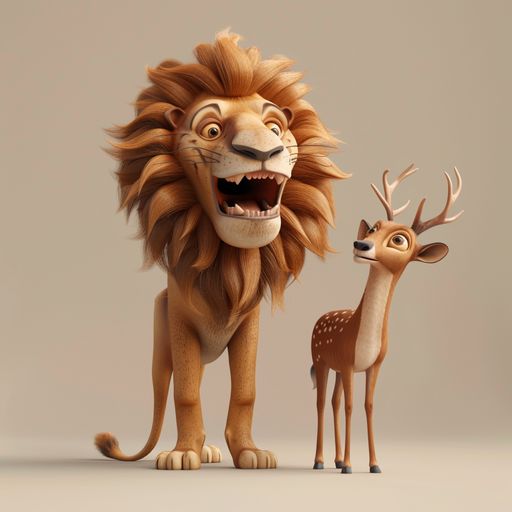 Le Lion enragé et le Cerf