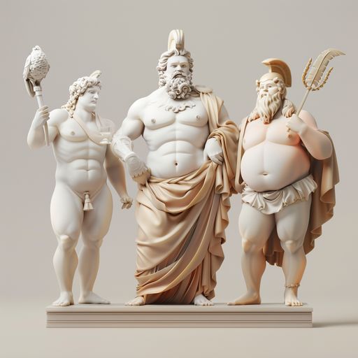 Zeus, Prométhée, Athéna et Momos