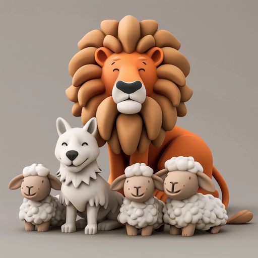 Le Lion, le Loup et les Moutons