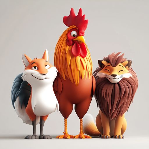 Le Coq, le Lion et le Renard