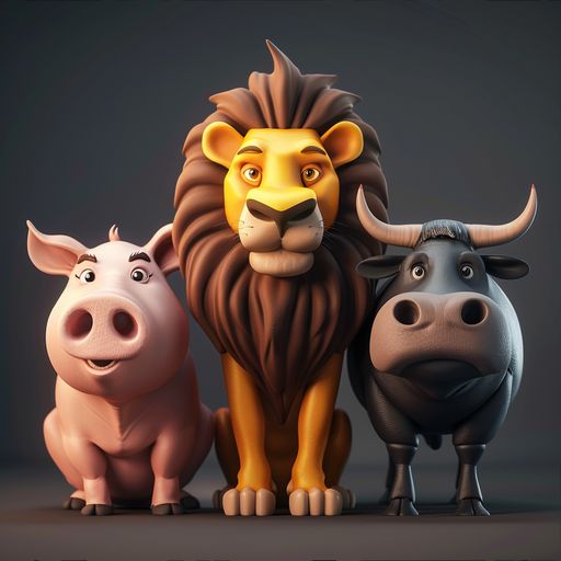 Le Lion, le Cochon et le Taureau