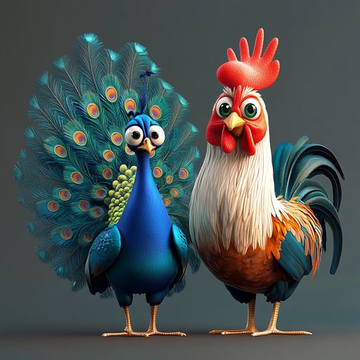 Le Paon et le Coq