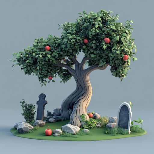 L'If et le Pommier d'un cimetière