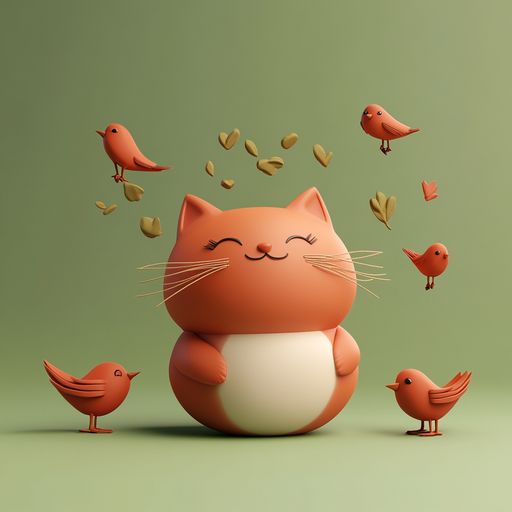 Le Chat et les petits Oiseaux