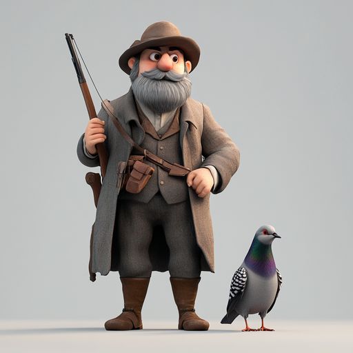 Le Chasseur, le Pigeon ramier et la Corneille