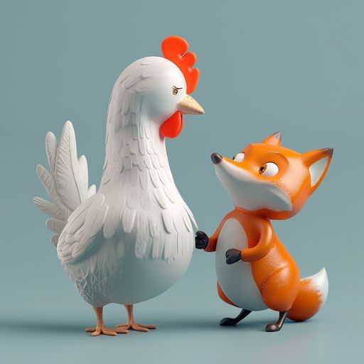 La jeune Poule et le vieux Renard