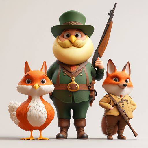 La Poule, le Renard et le Chasseur