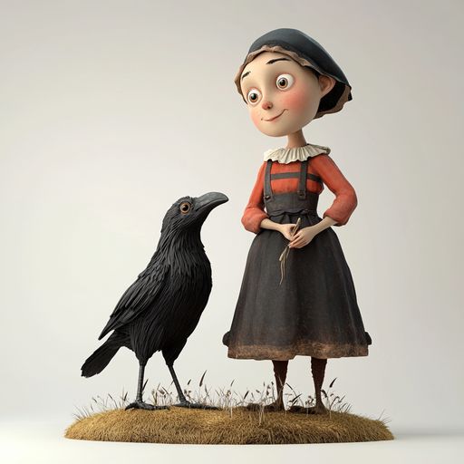 La Femme du Fermier et le Corbeau