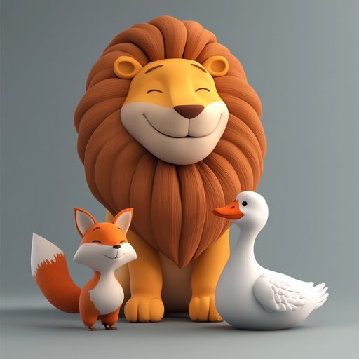 Le Lion, le Renard et l'Oie