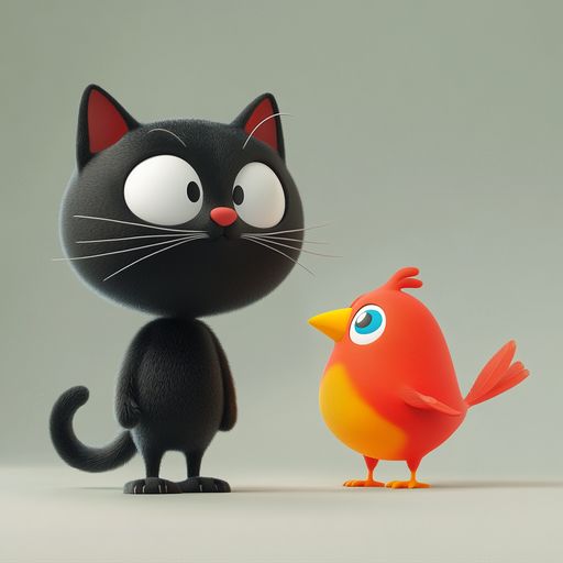 Le Chat et le jeune Oiseau