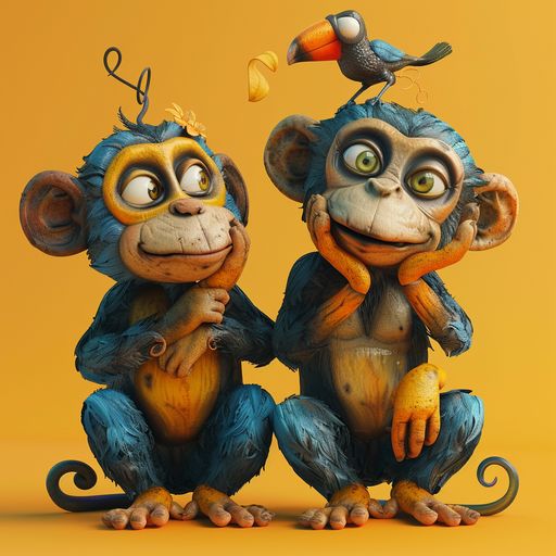 Les Singes et l'Oiseau