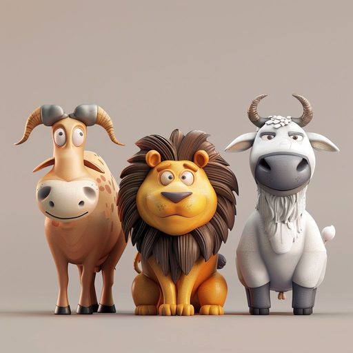 Le Lion, la Vache, la Chèvre et la Brebis