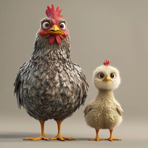 La vieille Poule et la jeune Poulette