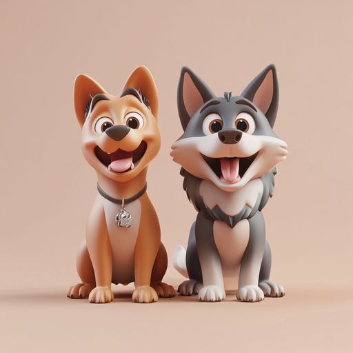 Les deux Chiens et le Loup