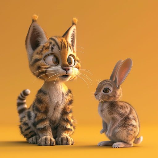 Le Chat sauvage et le Lapin