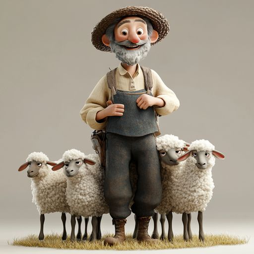 Le Fermier et ses Moutons