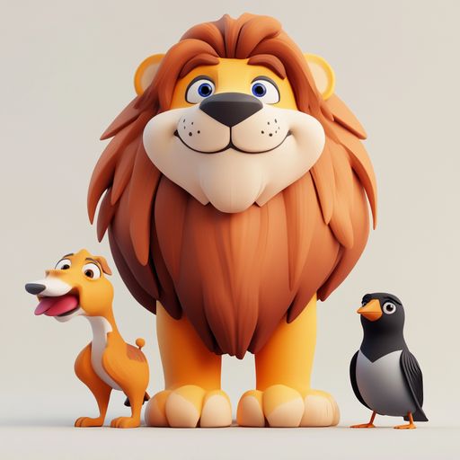 Le Lion, la Pie et le Basset