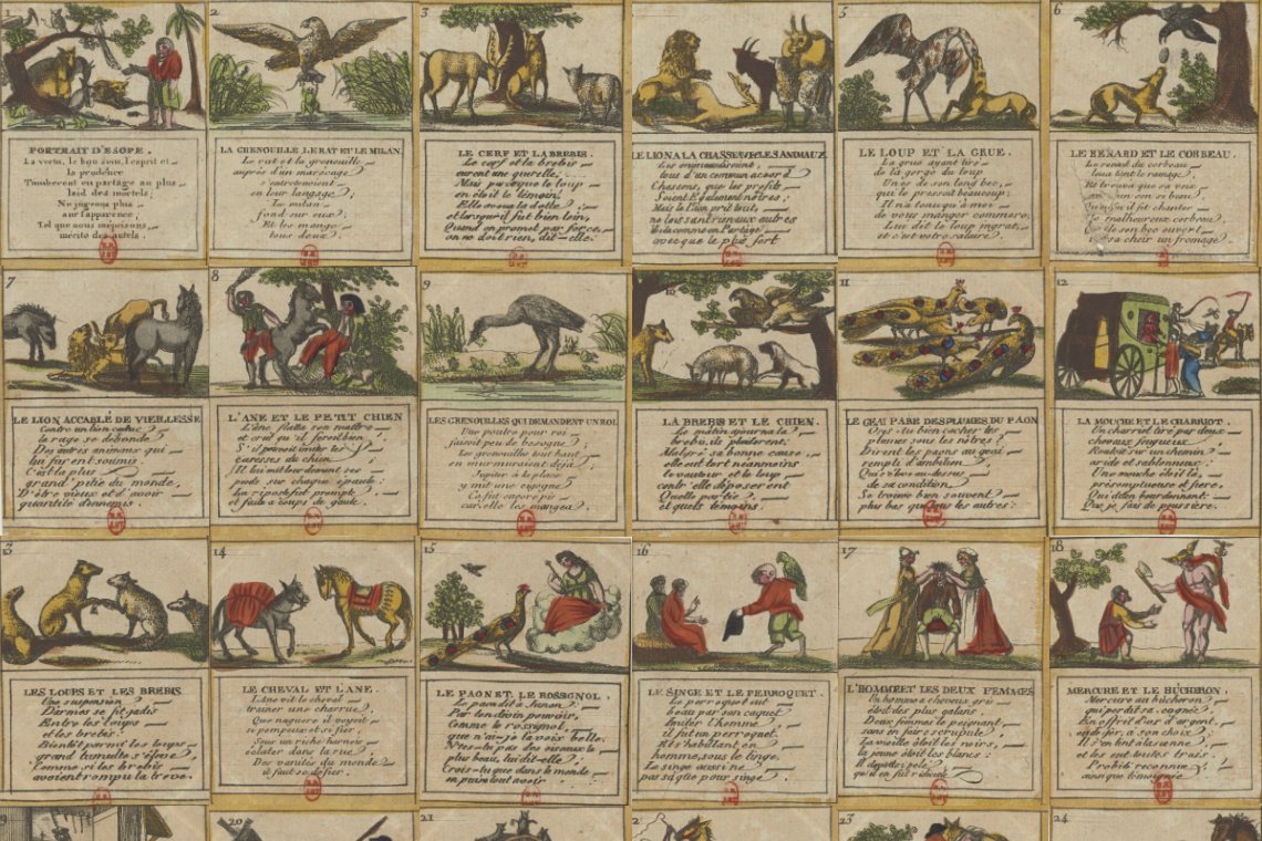 Jeu de cartes sur les fables d'Esope